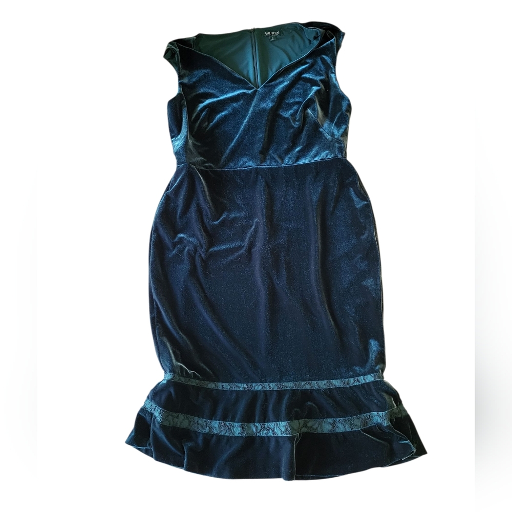 Ralph Lauren Dark Green Velvet Dress